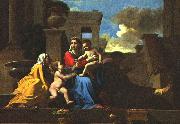 Holy Family on the Steps af Poussin